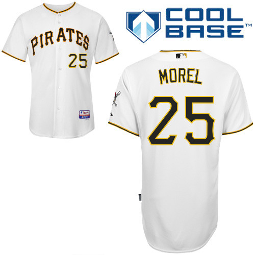 Brent Morel #25 MLB Jersey-Pittsburgh Pirates Men's Authentic Home White Cool Base Baseball Jersey